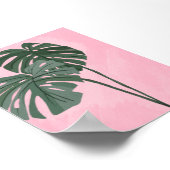 Tropical Monstera Leaves Illustration ポスター (角)