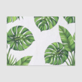 Tropical Monstera Leaves Seamless Pattern Green 薄葉紙 (正面)
