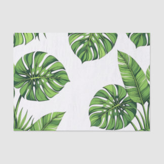 Tropical Monstera Leaves Seamless Pattern Green 薄葉紙