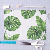 Tropical Monstera Leaves Seamless Pattern Green 薄葉紙 (クラフト)