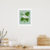 Tropical Monstera Lily Bouquet Poster ポスター (キッチン)