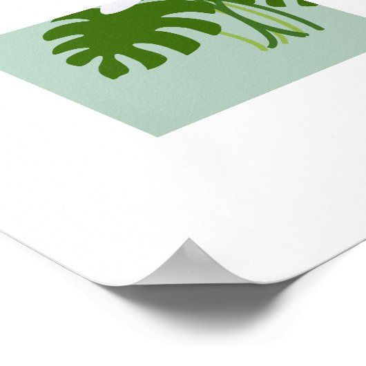 Tropical Monstera Lily Bouquet Poster ポスター (角)