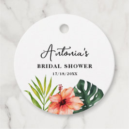 Tropical Monstera Palm Bridal Shower  フェイバータグ