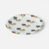 Tropical Monstera Palm Bridal Shower  ペーパープレート (アングル)