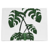 Tropical Monstera Palm Leaf Gift Bag ラージペーパーバッグ (正面)