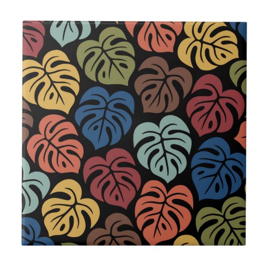 Tropical Monstera Pattern タイル (正面)