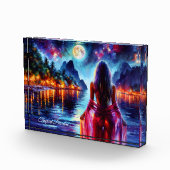 Tropical moonlit fantasy woman in paradise フォトブロック (右)