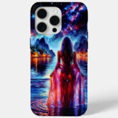 Tropical moonlit fantasy woman in paradise Case-Mate iPhoneケース (裏面)