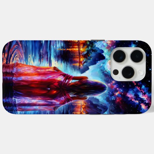 Tropical moonlit fantasy woman in paradise Case-Mate iPhoneケース (裏面 (横))