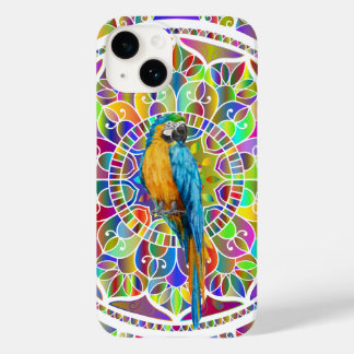 Tropical Mosaic – Blue & Gold Macaw Mandala Case-Mate iPhone 14ケース