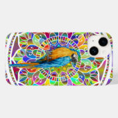 Tropical Mosaic – Blue & Gold Macaw Mandala Case-Mate iPhoneケース (裏面 (横))