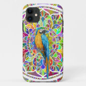 Tropical Mosaic – Blue & Gold Macaw Mandala Case-Mate iPhoneケース (裏面)