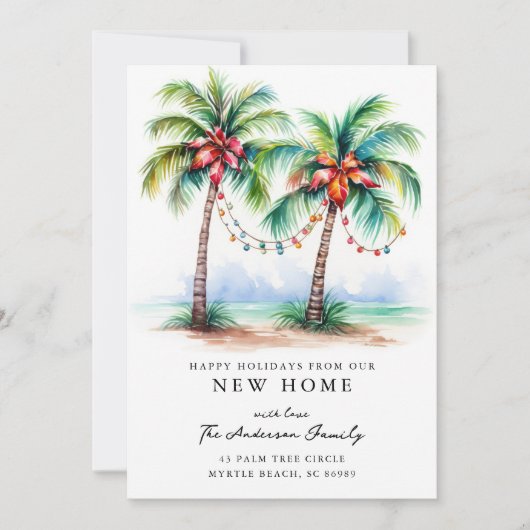 Tropical New Home Christmas Card 案内状 (正面)