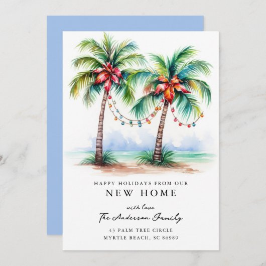 Tropical New Home Christmas Card 案内状 (正面/裏面)