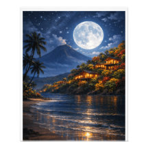 Tropical Night Paradise – Moonlit Beach