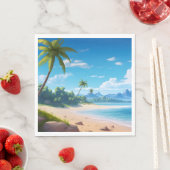 Tropical Ocean Island Sandy Beach Shore スタンダードランチョンナプキン (インサイチュ)