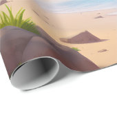 Tropical Ocean Island Sandy Beach Shore ラッピングペーパー (ロールコーナー)