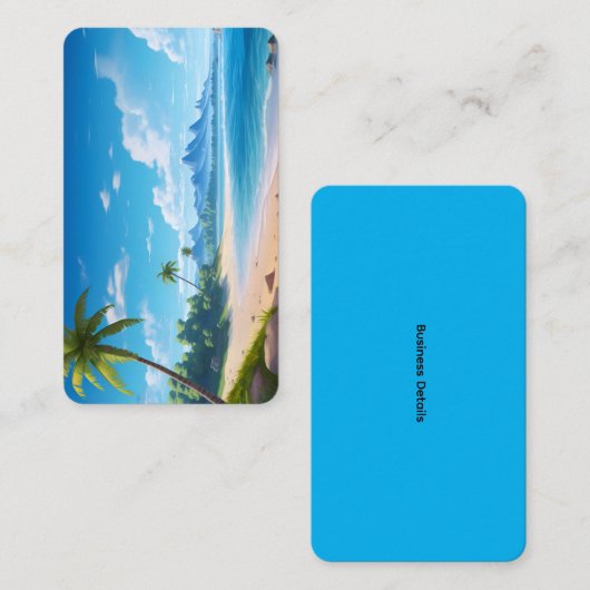 Tropical Ocean Island Sandy Beach Shore 名刺 (正面/裏面)