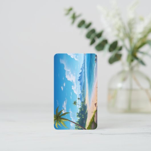 Tropical Ocean Island Sandy Beach Shore 名刺 (スタンド正面)