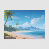 Tropical Ocean Island Sandy Beach Shore 薄葉紙 (正面)