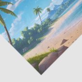 Tropical Ocean Island Sandy Beach Shore 薄葉紙 (詳細)