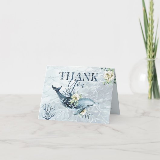 Tropical Ocean Sea life Thank You Note Cards サンキューカード (正面)