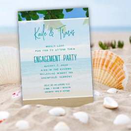 Tropical Ocean View Pre-wedding Party Invitation カード