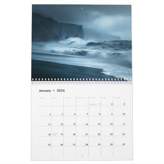 Tropical Ocean Views & Serene Coastal | Beaches  カレンダー (1月 2026)