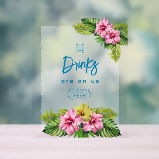 Tropical Open Bar Acrylic Sign アクリルサイン (ニュートラル)