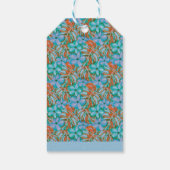 Tropical Orange and Blue Floral Birthday ギフトタグ (裏面)