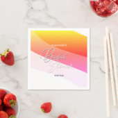 Tropical Orange Pink Shades Horizontal Streams  スタンダードカクテルナプキン (インサイチュ)