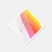 Tropical Orange Pink Shades Horizontal Streams  スタンダードカクテルナプキン (角)