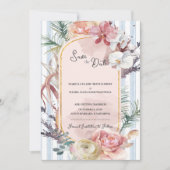 Tropical Orchid Arch Wedding Save the Date 案内状 (正面)