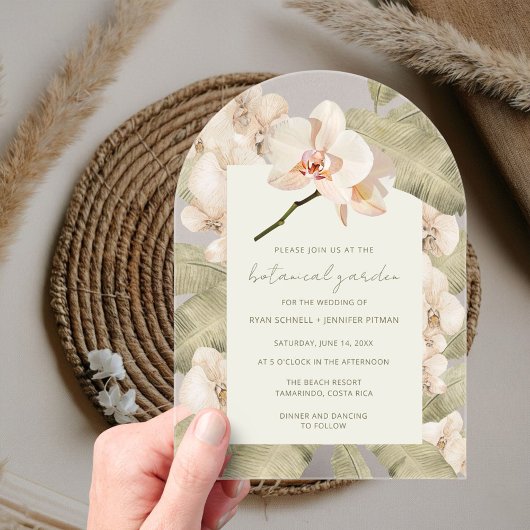 Tropical Orchid Botanical Garden Wedding  アクリル招待状