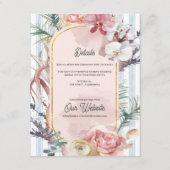 Tropical Orchid Floral Destination Wedding Details エンクロージャーカード (正面)