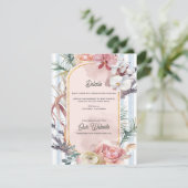 Tropical Orchid Floral Destination Wedding Details エンクロージャーカード (スタンド正面)