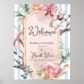 Tropical Orchid Floral Destination Wedding Welcome ポスター (正面)