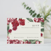 Tropical Orchid Hawaiian Island Wedding Invitation 出欠カード (スタンド正面)