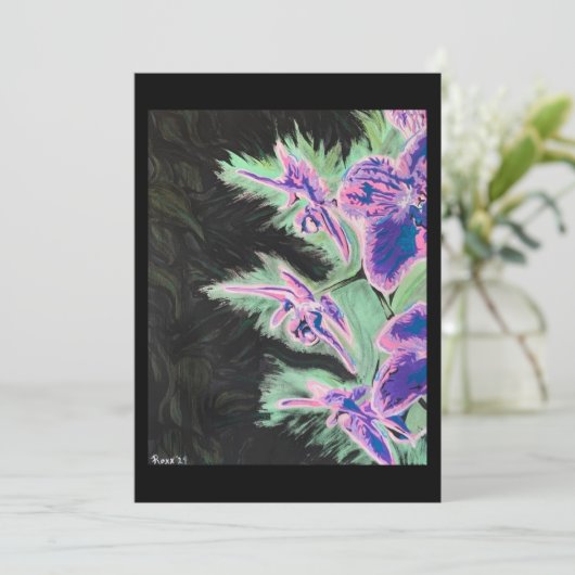 ‘Tropical Orchid’ Painting on a Small-Scale Print  招待状 (スタンド正面)