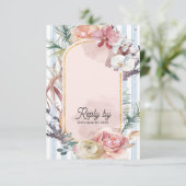 Tropical Orchid QR Code Destination Wedding RSVP (スタンド正面)