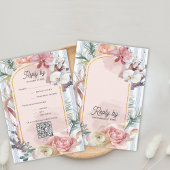Tropical Orchid QR Code Destination Wedding RSVP