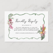 Tropical Organic Wedding Online RSVP Card エンクロージャーカード (正面)