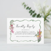 Tropical Organic Wedding Online RSVP Card エンクロージャーカード (スタンド正面)