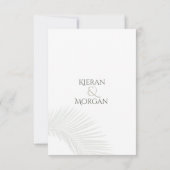 Tropical Palm エレガント Leaf RSVP応答カード 出欠カード (裏面)