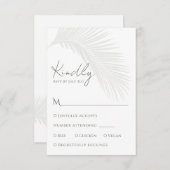 Tropical Palm エレガント Leaf RSVP応答カード 出欠カード (正面/裏面)