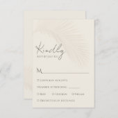 Tropical Palm エレガント Leaf RSVP応答カード 出欠カード (正面/裏面)