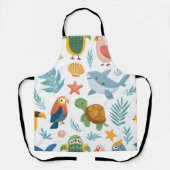 Tropical Palm All-Over Print Apron Gift エプロン (正面)