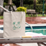 Tropical Palm Bachelorette | Custom Destination  トートバッグ<br><div class="desc">Celebrate in style with this personalized bachelorette tote bag, featuring chic hand-drawn palms and poolside details. Perfect for welcome bags, bridesmaid gifts, or a stylish accessory during your destination weekend, this tote is both practical and keepsake-worthy. Customize with your location, date, or group name, whether it’s Palm Springs Bach, Last...</div>