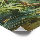 Tropical Palm Beach Engagement Party Welcome Sign ポスター (角)