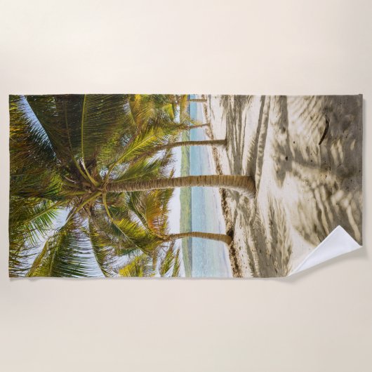 Tropical palm beach photo ビーチタオル (正面)